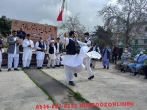 دانشجویان سیستانی در دانشگاه فرهنگیان گرگان به همراه مدیران بنیاد نیمروز با لباس سنتی در کنار سایر اقوام