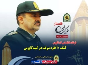 در هم کوبیدن باند سرقت در گنبدکاووس؛ دستگیری ۸ سارق و کشف ۱۰ پرونده سرقت